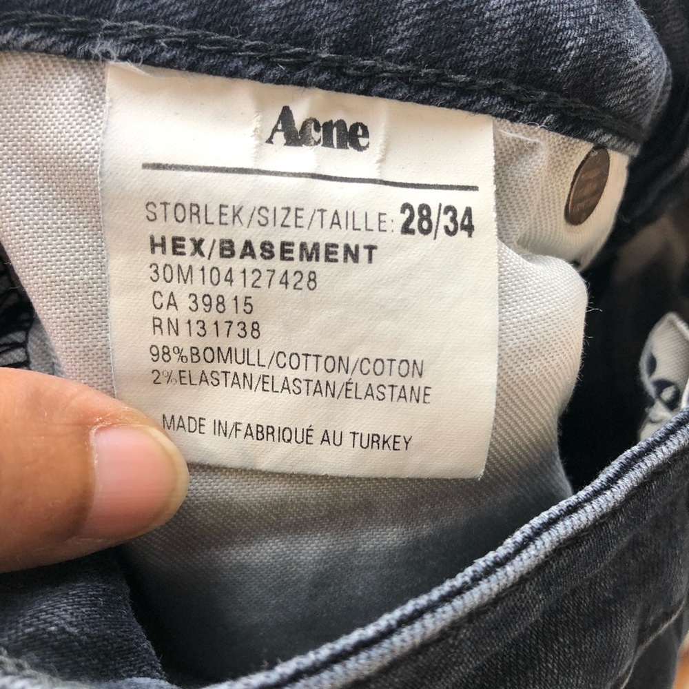 EUC Acne Black Hex Basement Frayed Hem Skinny Jean - Picture 10 of 10